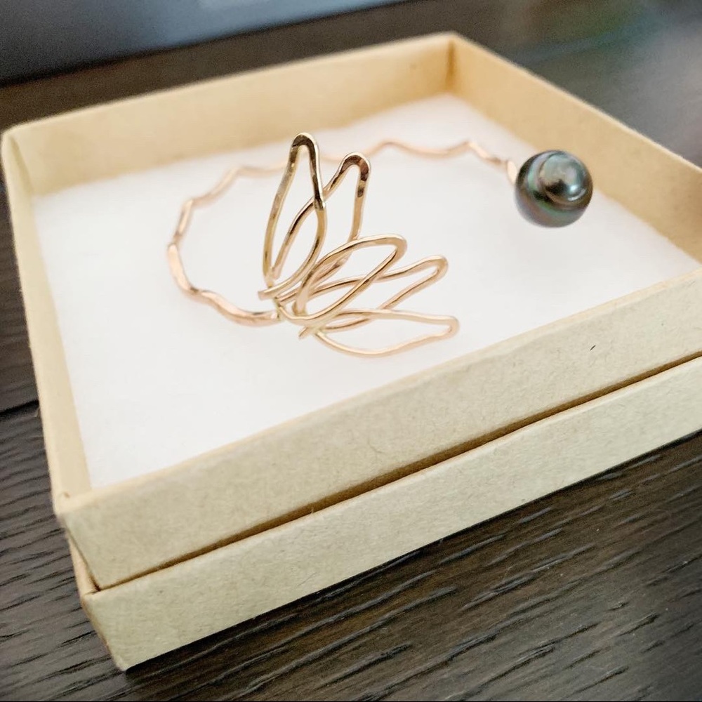 Beautiful handmade one of a kind lotus cuff